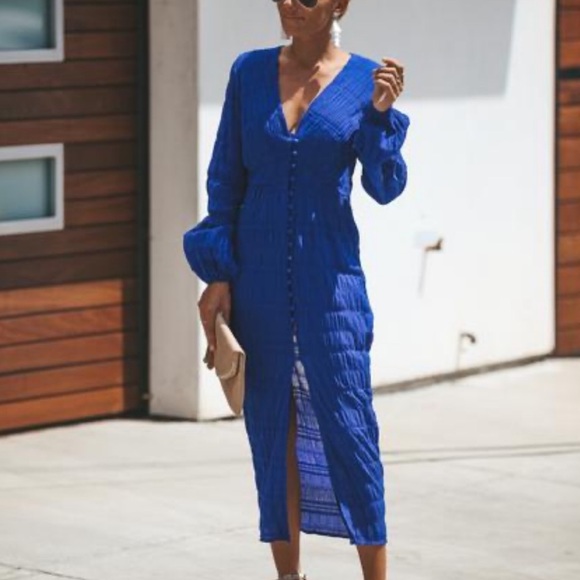 Vici Dresses & Skirts - Blue Claire Vici button down dress